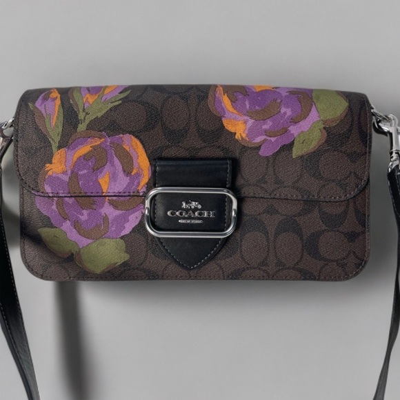 Coach Morgan Shoulder Bag in Signature Canvas w/ Rose Print - Picture 1 of 7